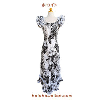 Hawaiian Muumu Ruffle Dress Long [Hibiscus / Nui]