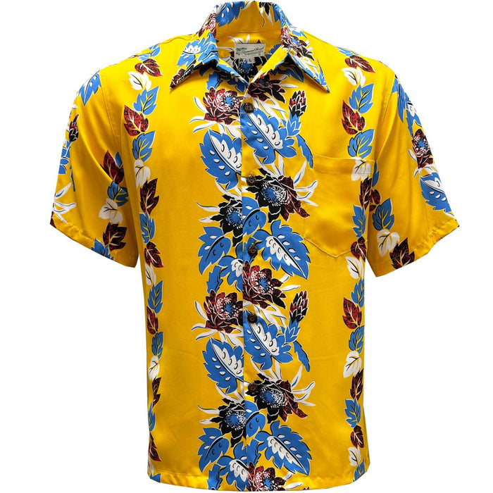 Hawaiian Men's Aloha Shirt Rayon [Night Bloom Ceres]