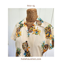 Hawaiian Ladies Aloha Shirt Fit [Golden Pineapple]