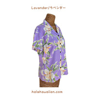 ハワイアン レディース アロハシャツ フィット 【レトロ オーキッド】
