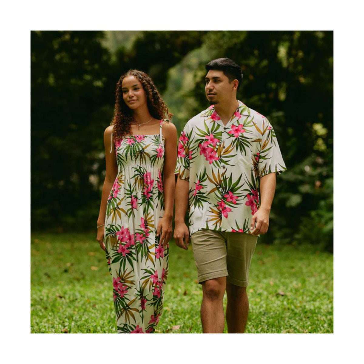 Hawaiian Tunic Dress, Long [Lani Plumeria]