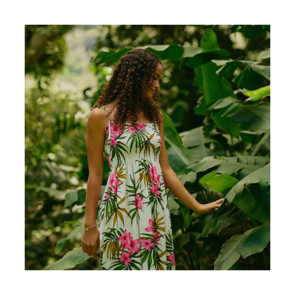 Hawaiian Tunic Dress, Long [Lani Plumeria]