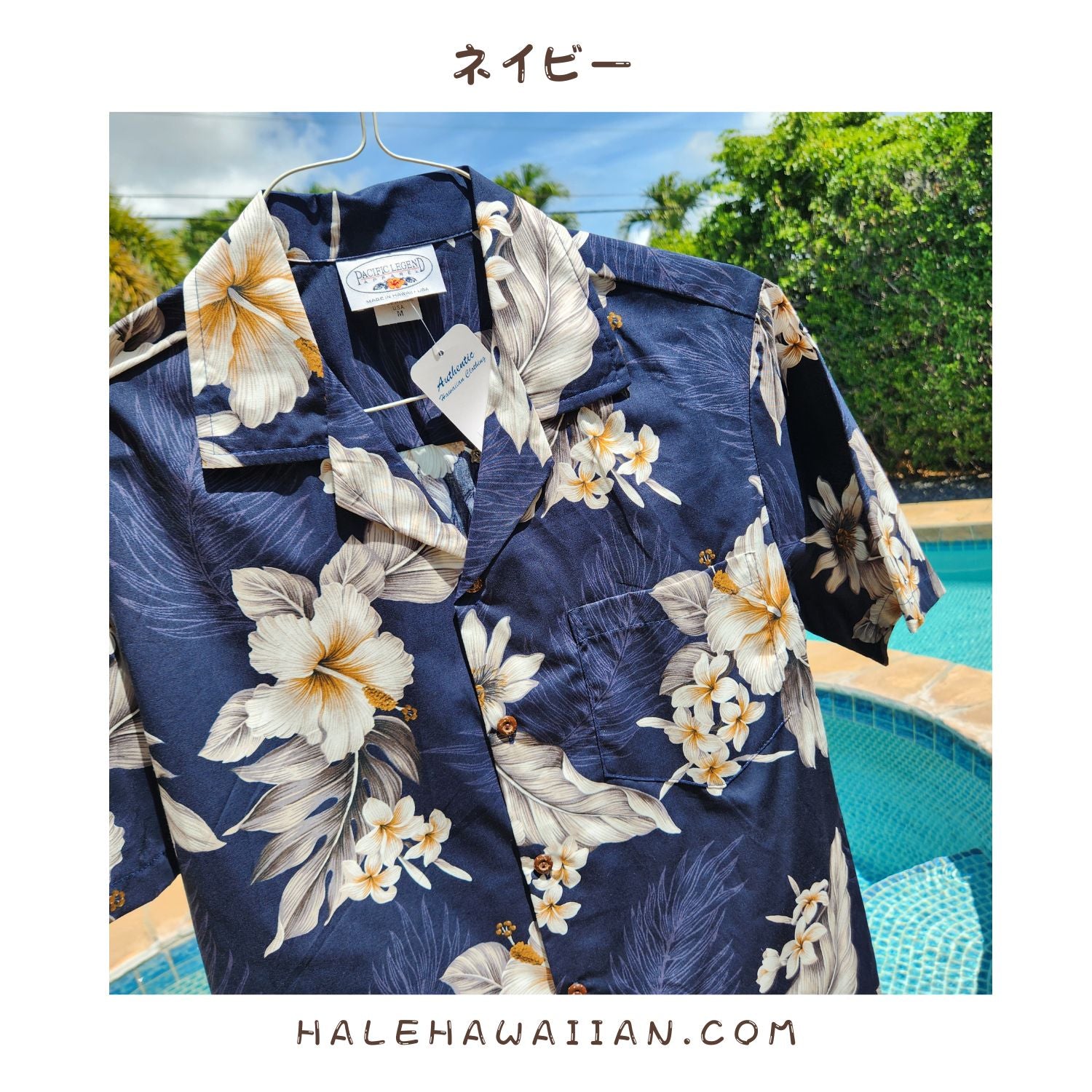Hawaiian Men's Aloha Shirt, Cotton, 410-3162 [Fern Hibiscus