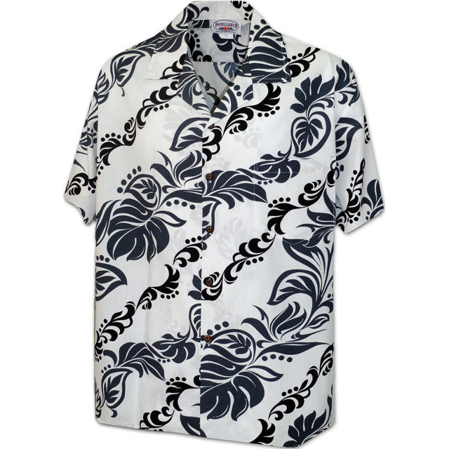 Hawaiian Men's Aloha Shirt, Cotton, 410-3876 [Monstera Wind]
