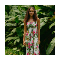 Hawaiian Tunic Dress, Long [Lani Plumeria]