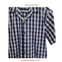 Hawaiian Yarn Dye (Woven) Cotton Men's Aloha Shirt [Palaka]