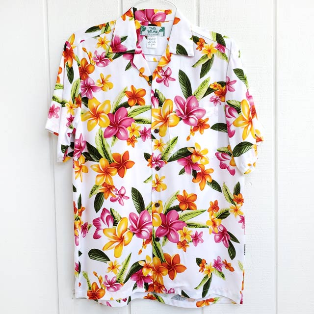 Hawaiian Men's Aloha Shirt Rayon [Happy Plumeria]