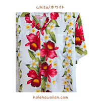 Hawaiian Men's Aloha Shirt Rayon [Plumeria Orchid Panel]
