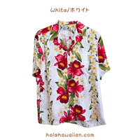 Hawaiian Men's Aloha Shirt Rayon [Plumeria Orchid Panel]