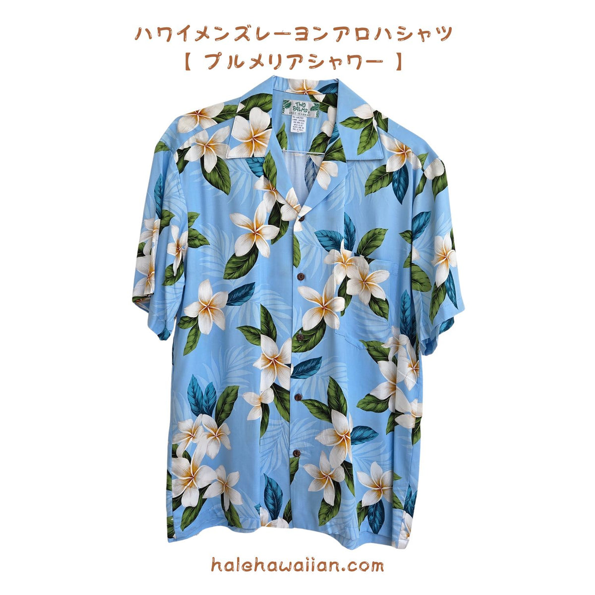 Hawaiian Men's Aloha Shirt Rayon [Plumeria Shower]