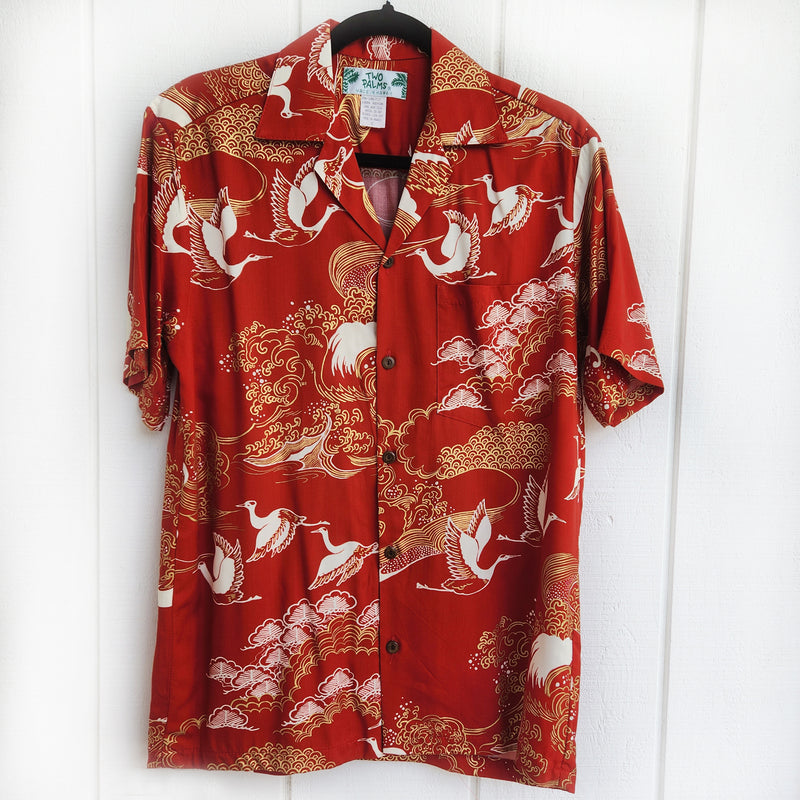 Hawaiian Men's Aloha Shirt Rayon [Crane]