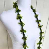 Hawaiian Hula Supplies Flower Lei (Long) [Mokihana Green with Fern/Long]