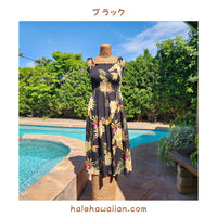 Hawaiian Muumuu Tunic Dress, Semi-Long Dress [Ceres]