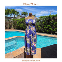 Hawaiian Muumuu Tunic Dress, Semi-Long [Parry Orchid]