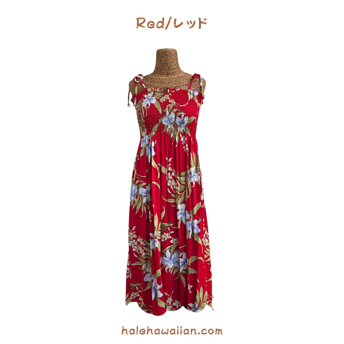 Hawaiian Muumuu Tunic Dress, Semi-Long [Parry Orchid]