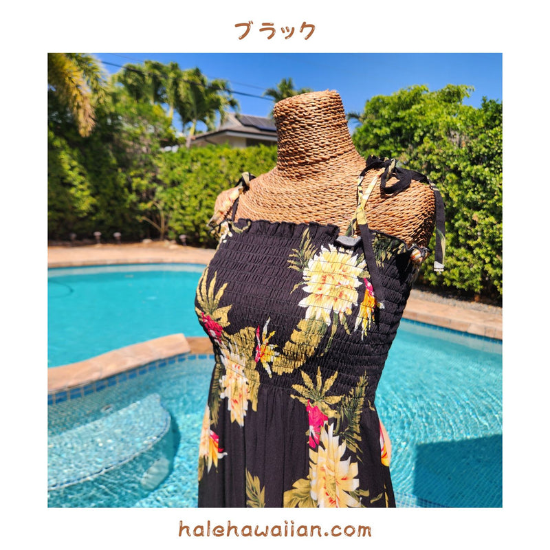 Hawaiian Muumuu Tunic Dress, Semi-Long Dress [Ceres]