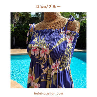 ハワイ  ムームー マキシ丈 ロングチュニック ドレス 【パリー オーキッド】