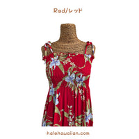 ハワイ  ムームー マキシ丈 ロングチュニック ドレス 【パリー オーキッド】