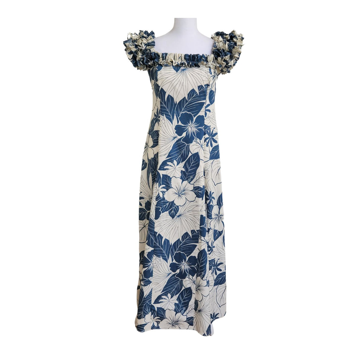 Long Ruffle Muumuu Dress Lanai Adventure Coral / XS Long Ruffle Muumuu Dress Lanai Adventure Coral / XS