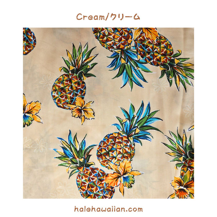 Hawaiian Rayon Fabric - Golden Pineapple