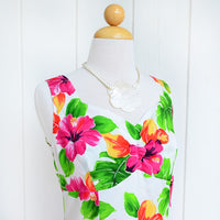 Hawaiian Tank Dress Semi-Long [Hibiscus Water Color]