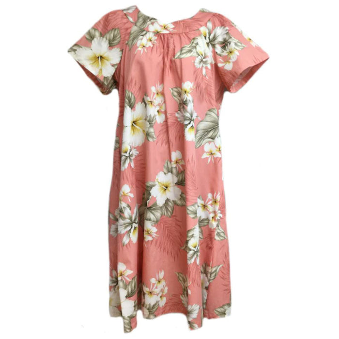 Hawaiian Muumuu Sleeve Dress Semi-Long [Hibiscus Trends]