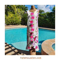 Hawaiian Muumuu Sleeve Less Dress Long [Plumeria Panel]