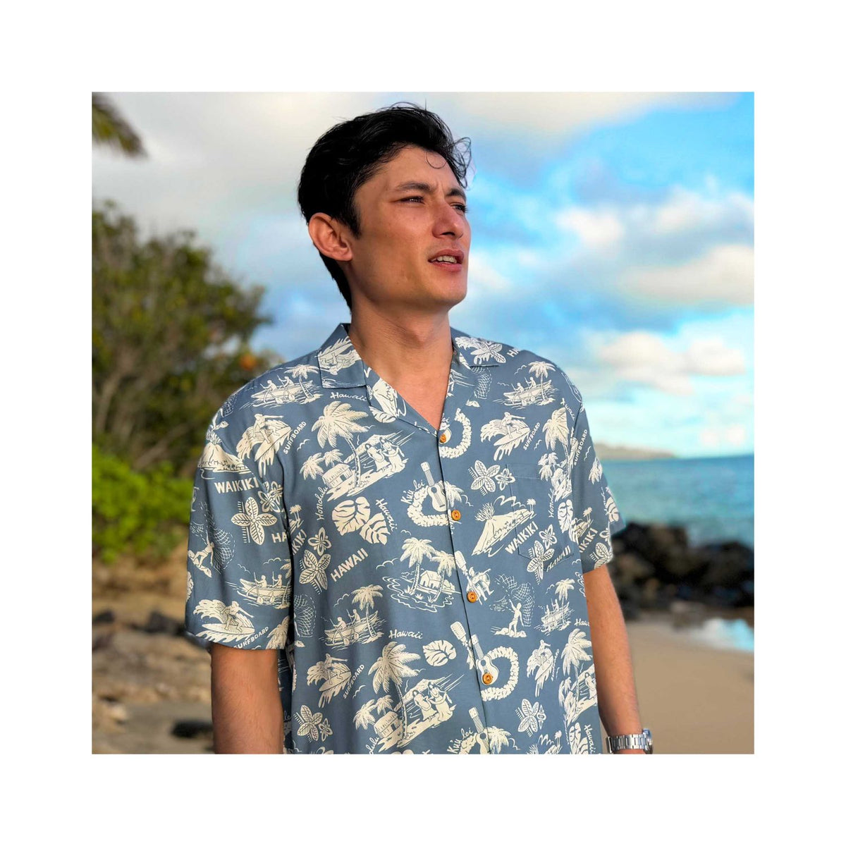 新作入荷 パラダイスファンド メンズ レーヨン アロハシャツ 【 アロハ ノスタルジック 】