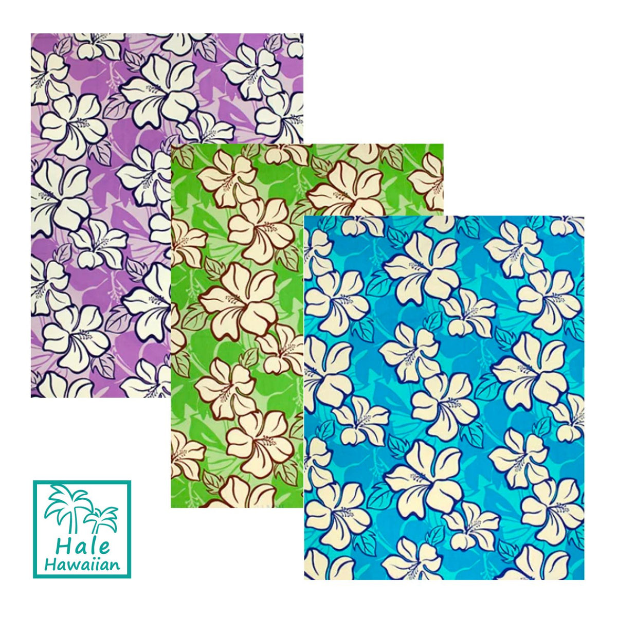 *Sale Fabric* Hawaiian Poly-Cotton Fabric BQ-09-692 [Pastel Hibiscus]