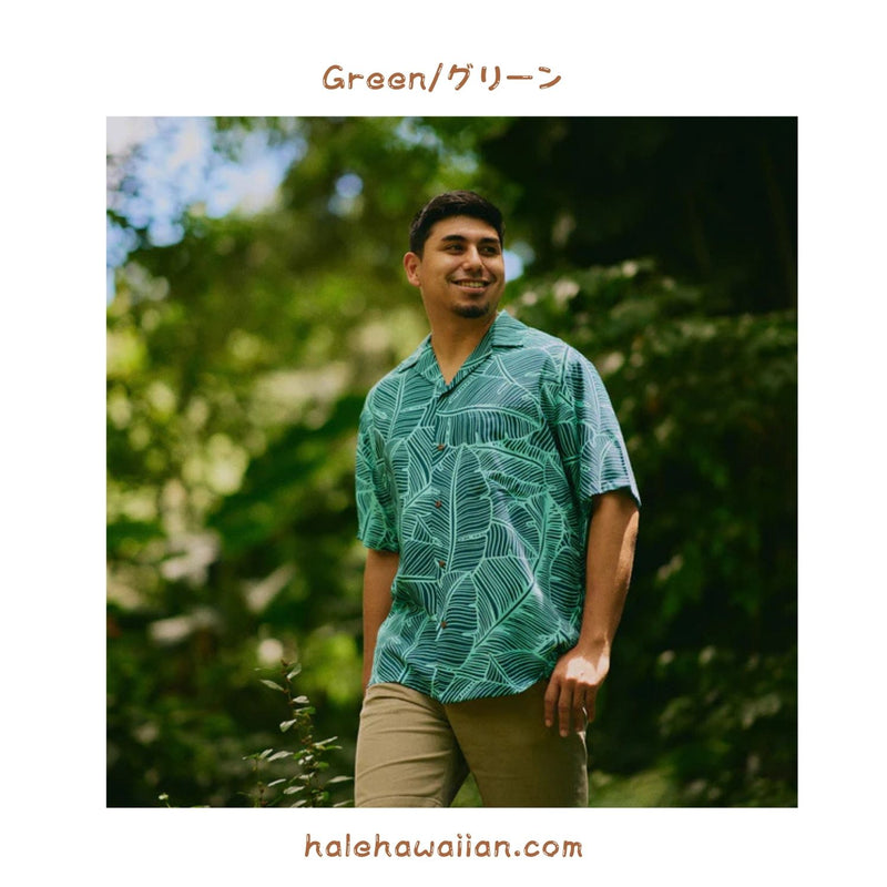Men's Rayon Hawaiian Aloha Shirt [Banana Leaf]