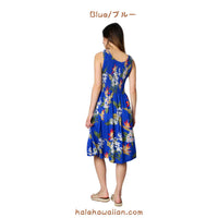 Hawaii Women's Smocked Midi Dress [Bird of Paradise]