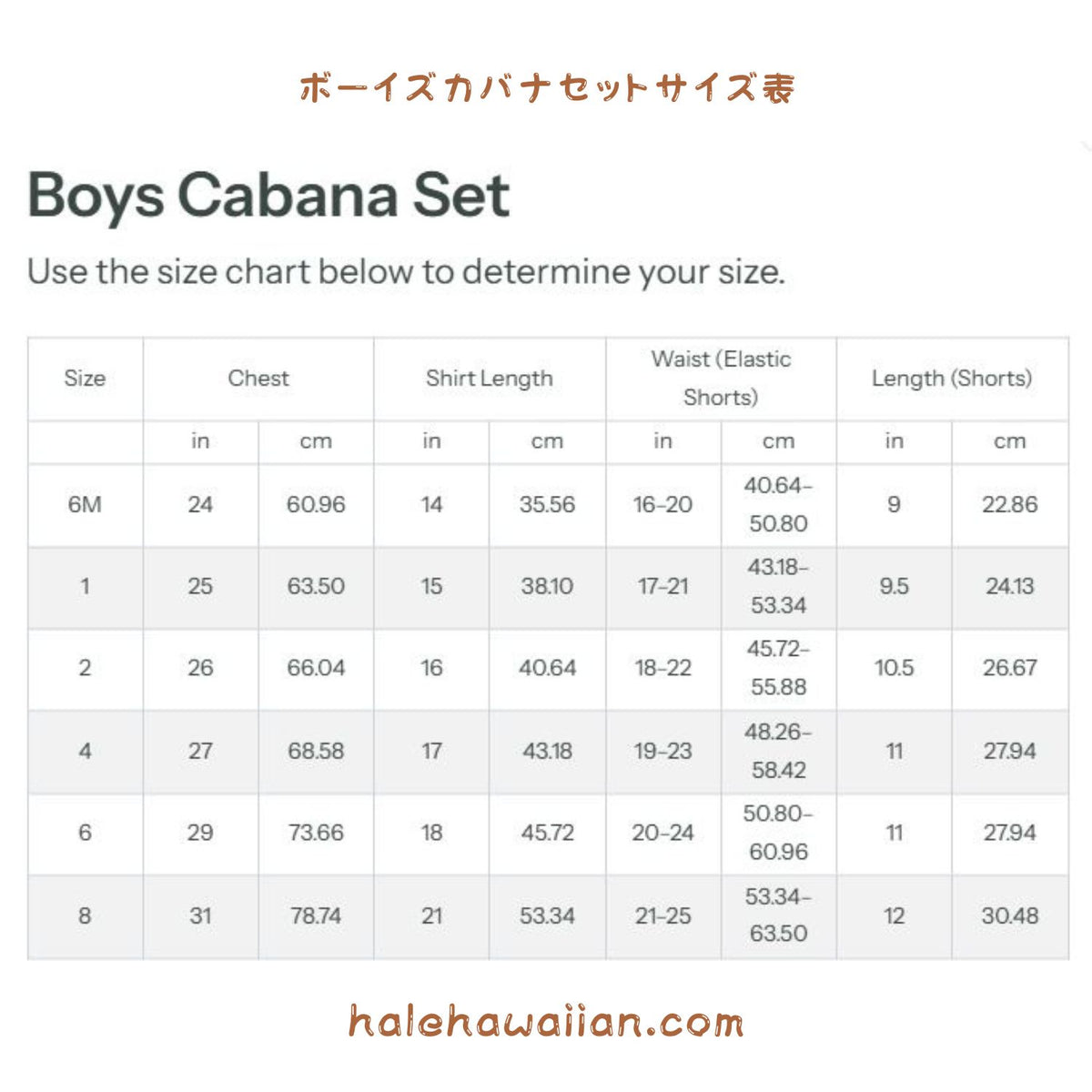 ハワイ ボーイズ コットン アロハ カバナ セット【サーフ タートル】