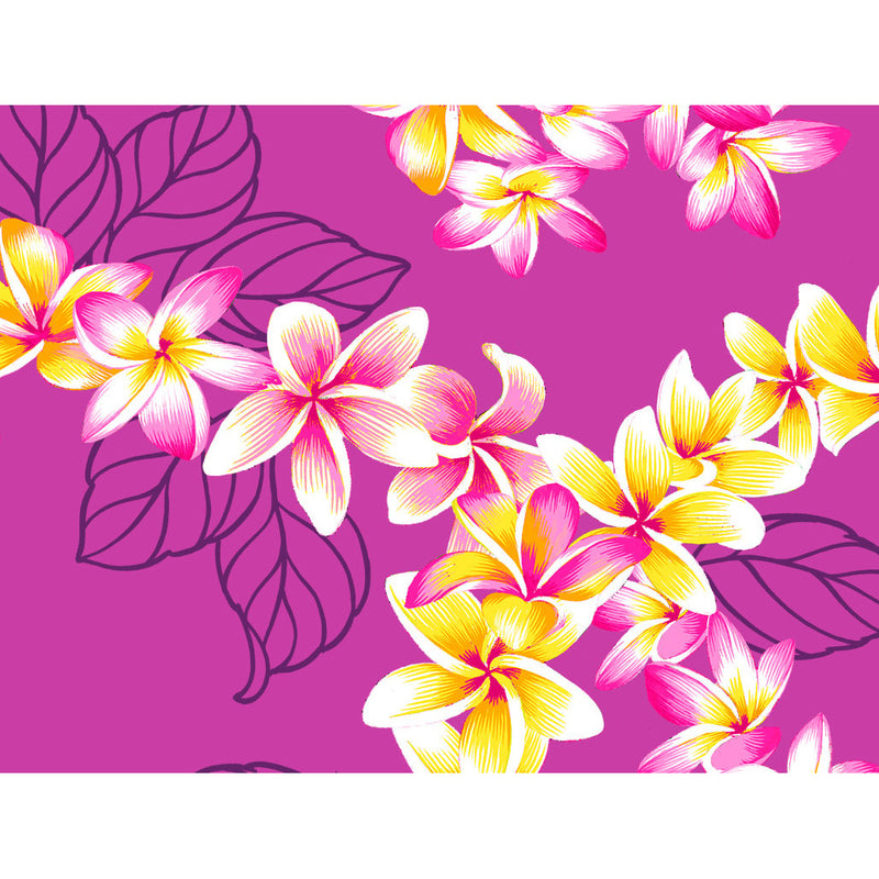 Hawaiian polycotton fabric CHOE-246R-793 [Plumeria Leaf Lei]