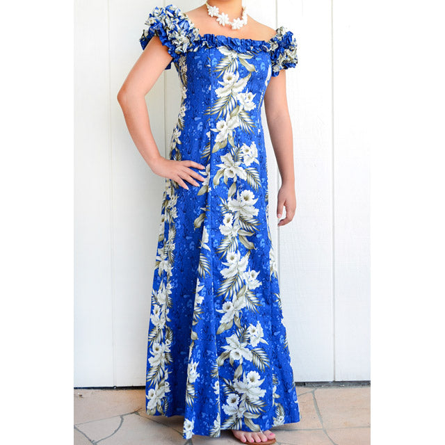 [Discount] Hawaii Muumu Ruffle Muumu Long Dress [Trend Hibiscus] 