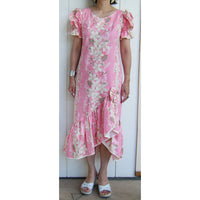 Hawaiian Muumuu Sleeve Dress Long [Vintage Plumeria]