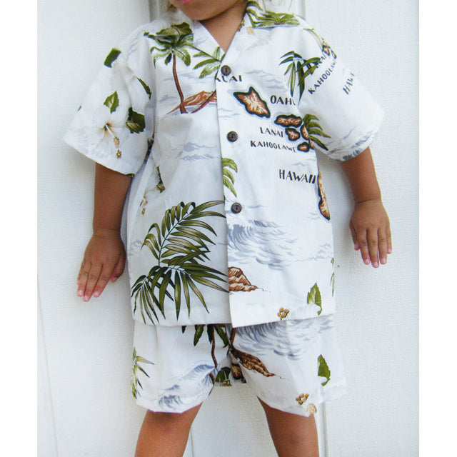 Kids Cotton Aloha Shirt Set [Hawaii Island]