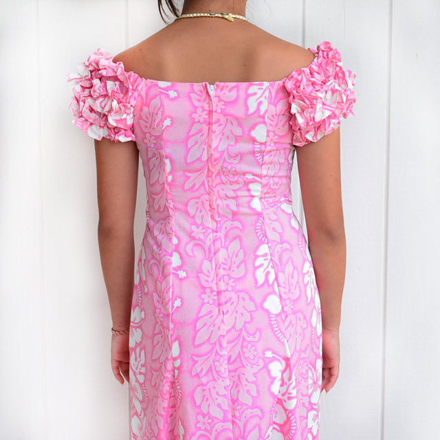 [Discount] Hawaii Muumu Ruffle Muumu Long Dress [ Hibiscus ] 