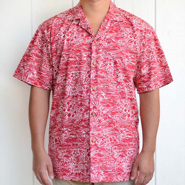 Hawaiian Men's Aloha Shirt Cotton [SURF-&-TURF]
