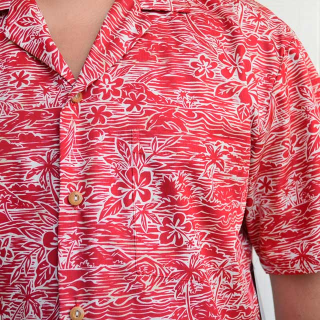 Hawaiian Men's Aloha Shirt Cotton [SURF-&-TURF]
