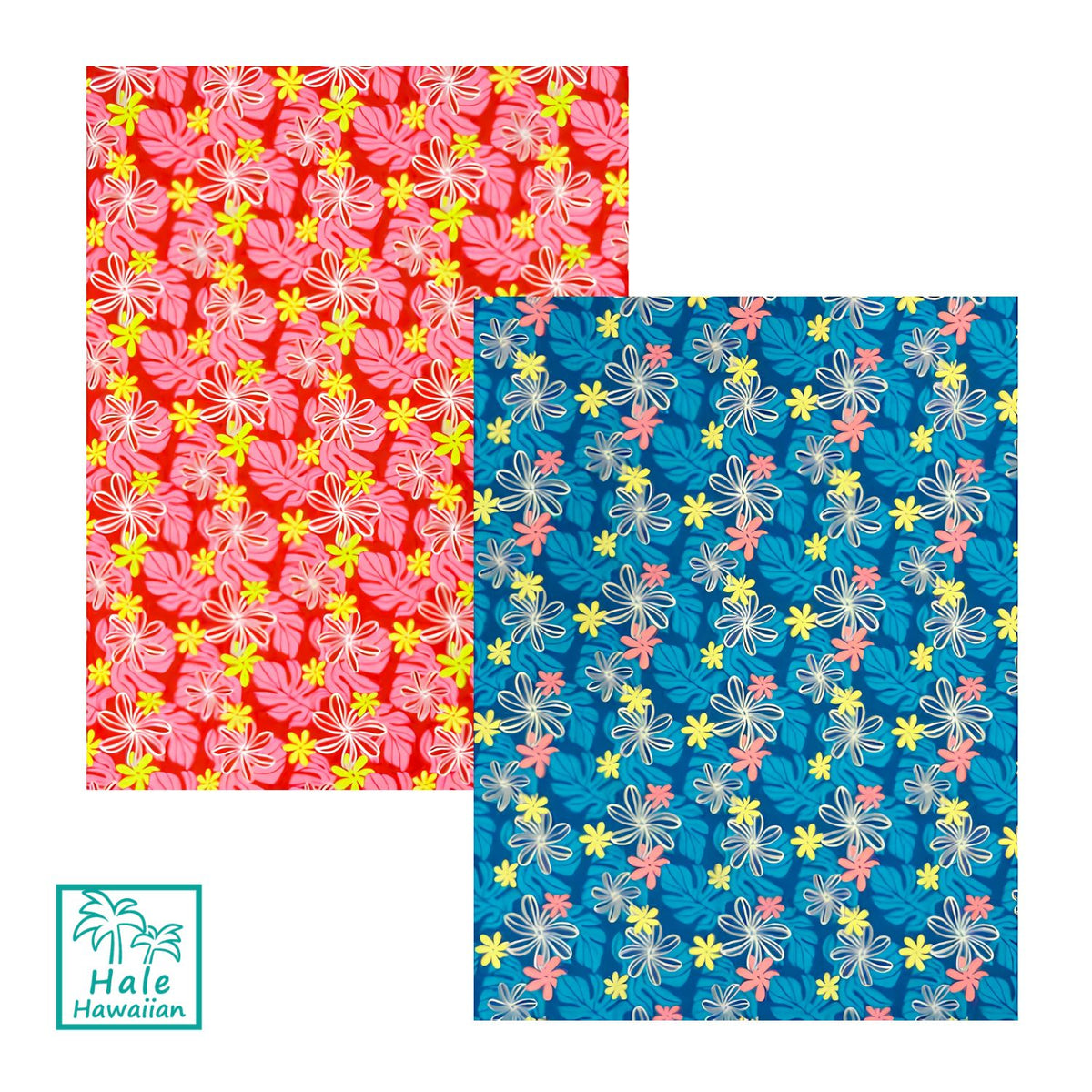 Hawaiian Polycotton Fabric EM-11-159 [Tiare/Monstera]
