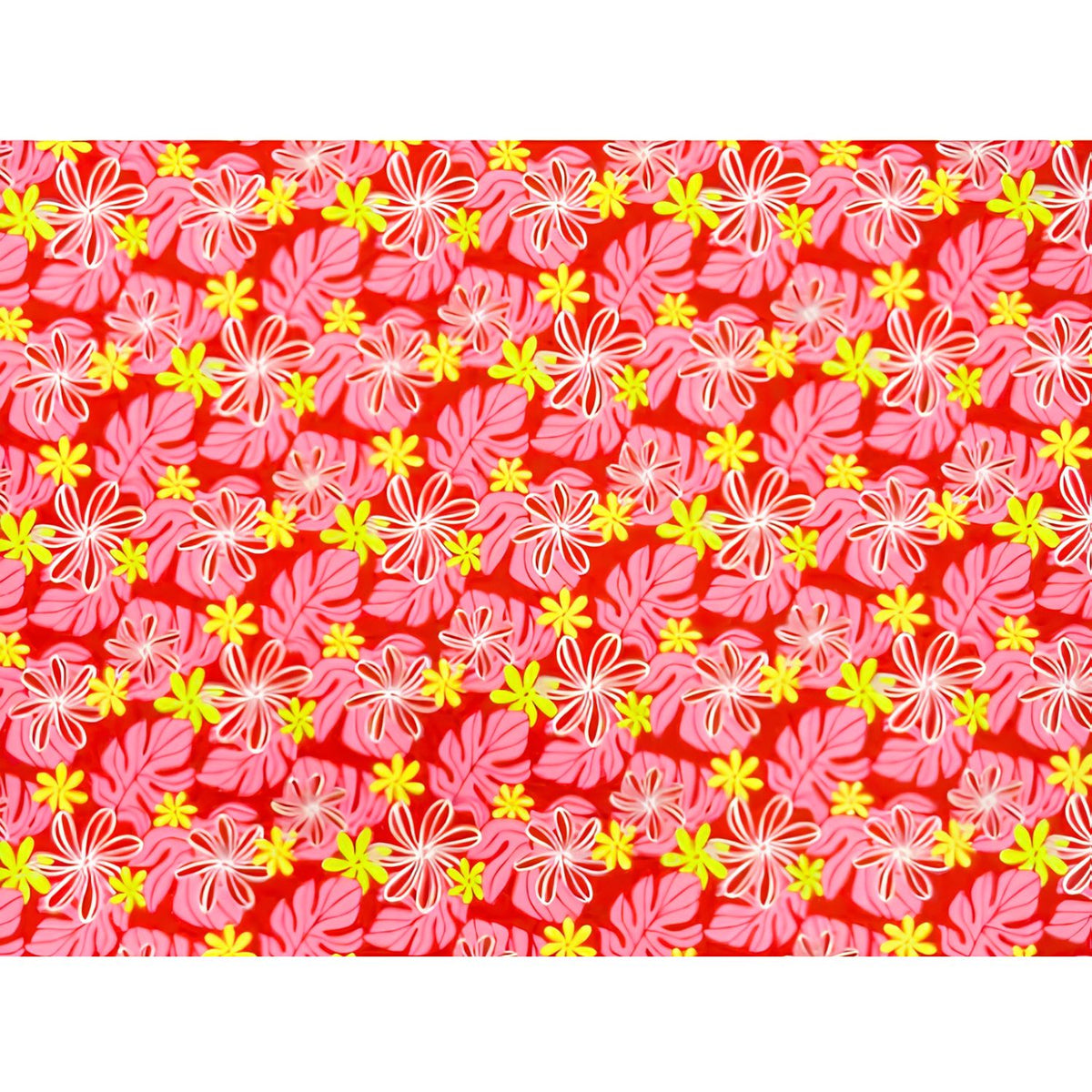 Hawaiian Polycotton Fabric EM-11-159 [Tiare/Monstera]