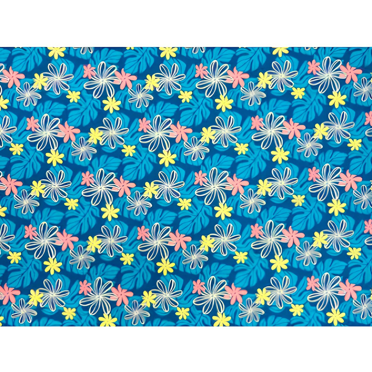Hawaiian Polycotton Fabric EM-11-159 [Tiare/Monstera]