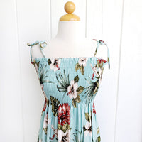 Hawaiian Tunic Dress Semi-Long [Hibiscus &amp; Monstera]