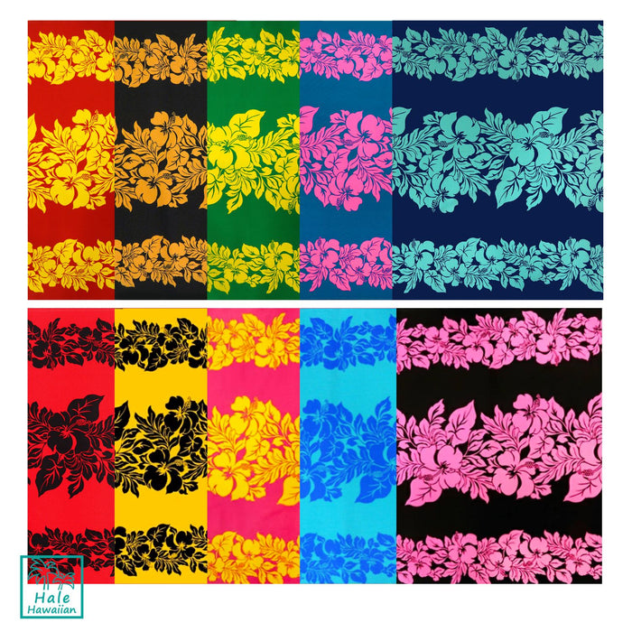 Hawaiian polycotton fabric ETU-436 [Hibiscus panel]