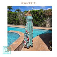 Hawaii Maxi Long Tunic Dress <br>[Floral Bird of Paradise]