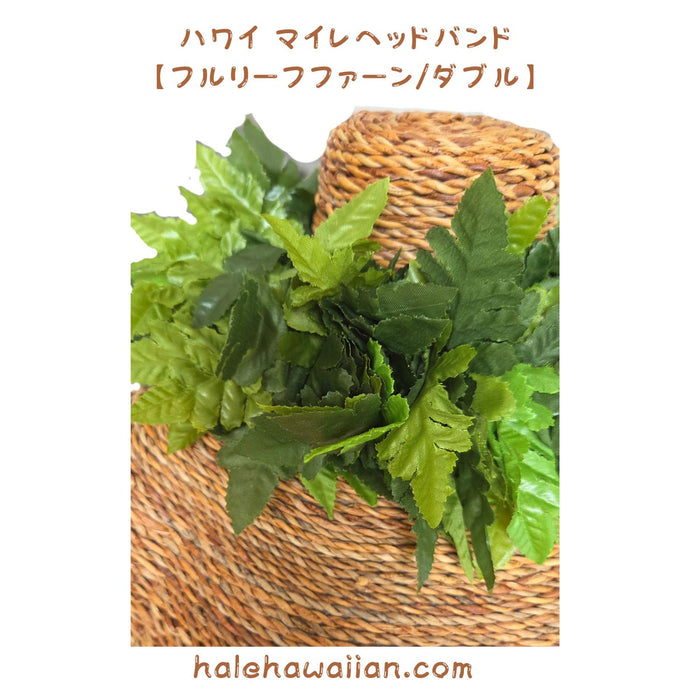 Hawaiian Hula Supplies: Maile Headband [Full Leaf Fern / Double]