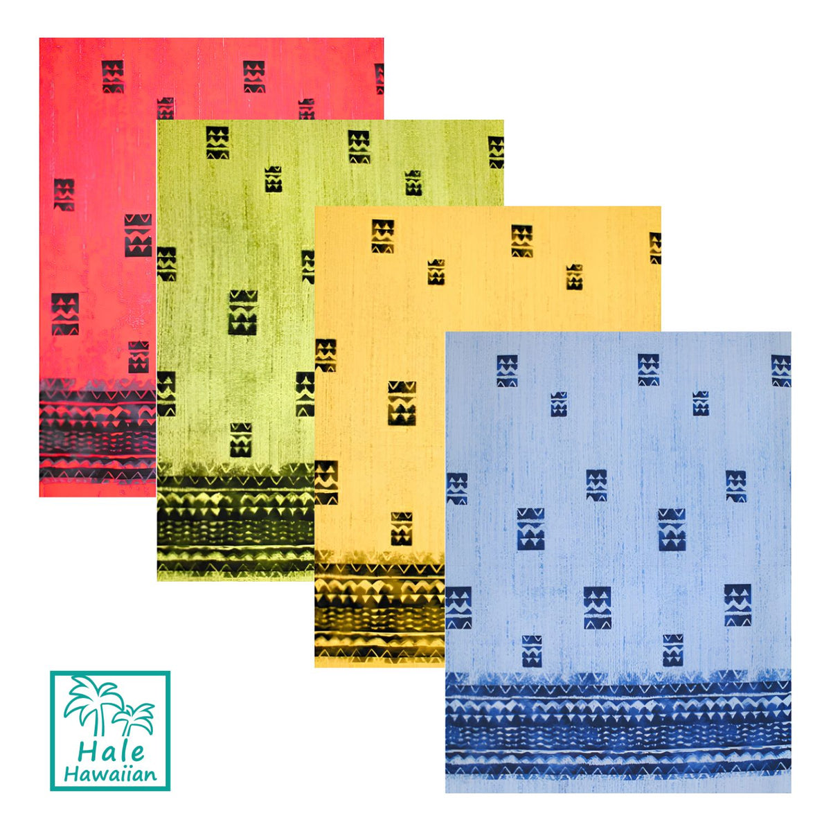 *Clearance Sale Fabric: Hawaiian Poly-Cotton Fabric GA-17-146 [Tapa Border]