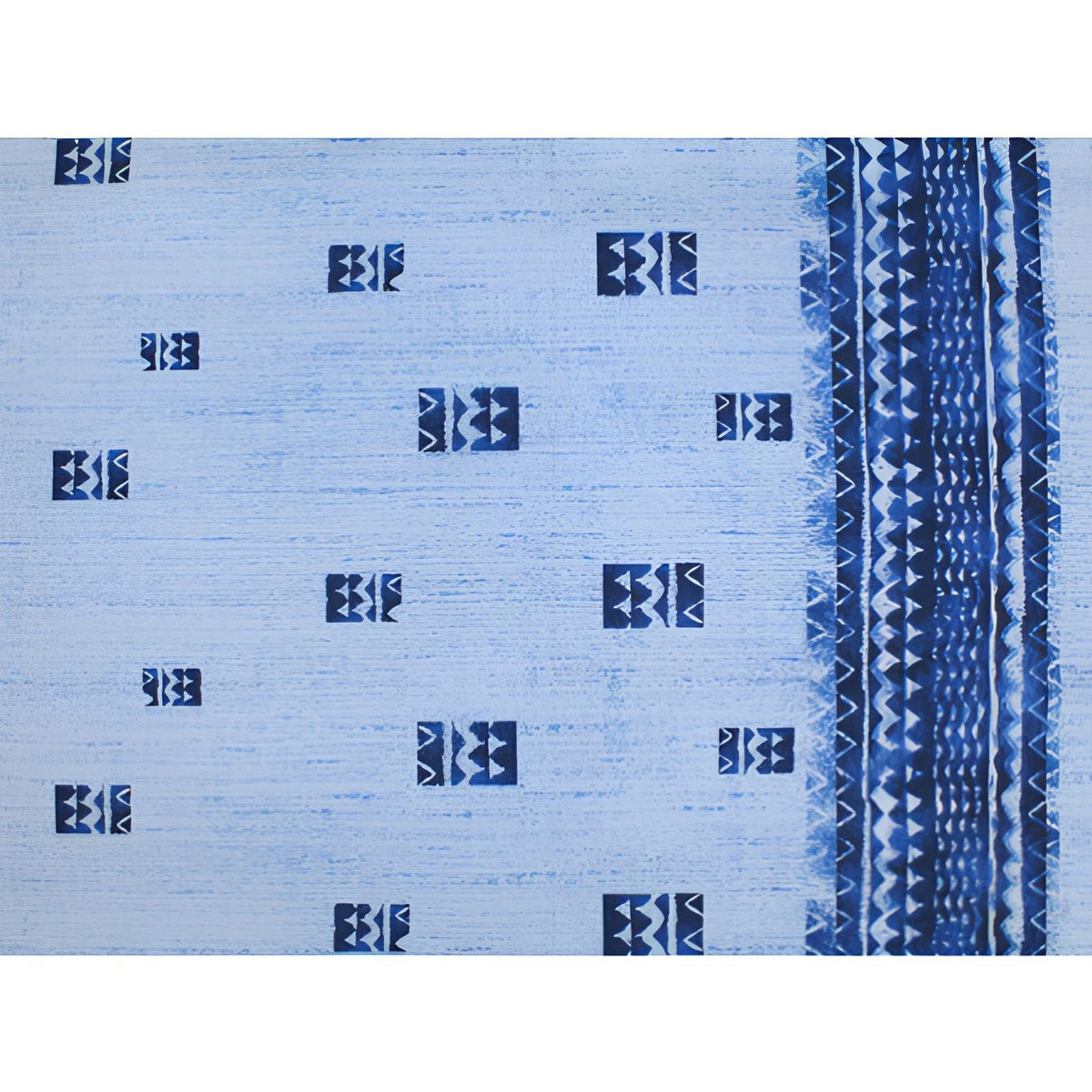 *Clearance Sale Fabric: Hawaiian Poly-Cotton Fabric GA-17-146 [Tapa Border]