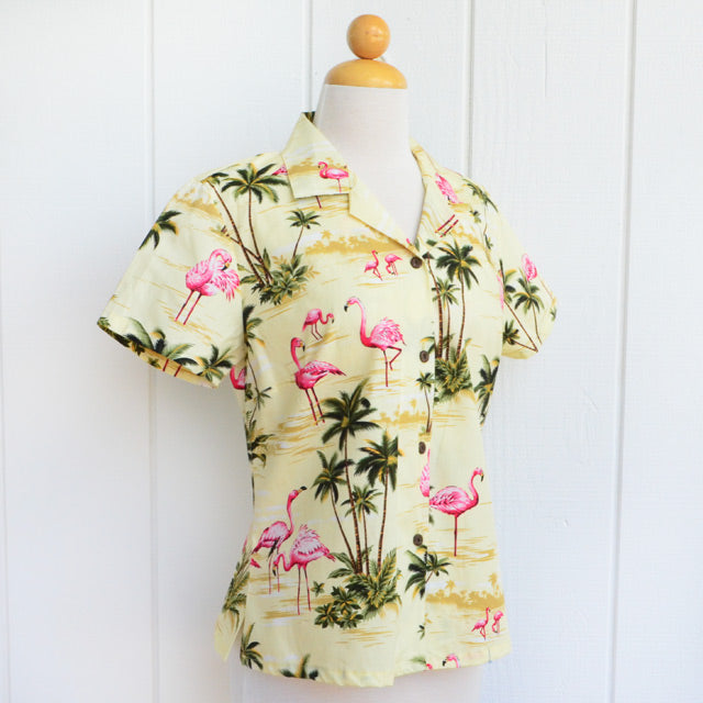 Hawaiian Ladies Aloha Shirt Fit [Flamingo]