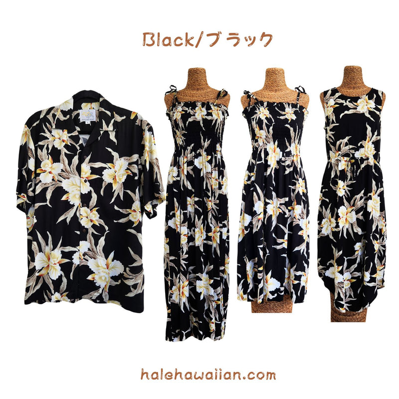 Hawaiian Muumuu Tunic Dress, Semi-Long One-Piece Dress [Retro Orchid]